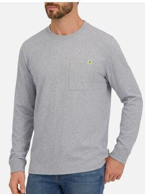 John Deere Mens Long Sleeve Pocket Tee Shirt NEW